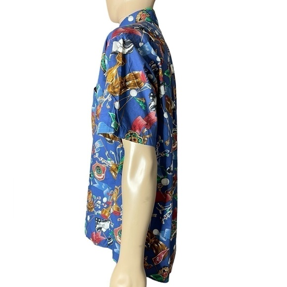 Vintage Golf PLEATS Button Down Long Sleeve Men’s Collared Shirt Size Large - Picture 5 of 12